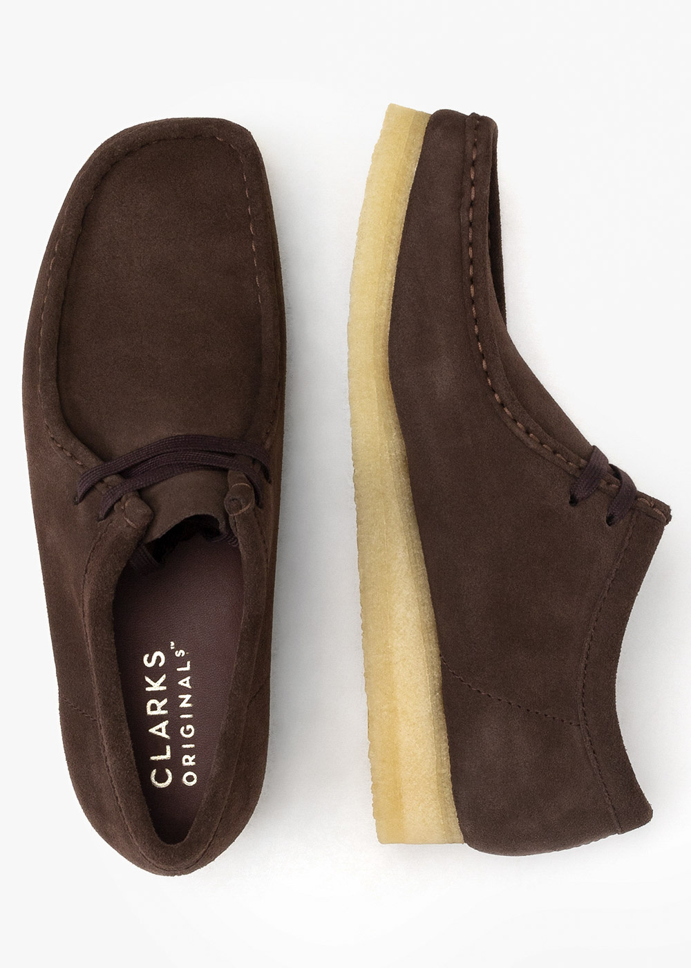 dark brown suede wallabees