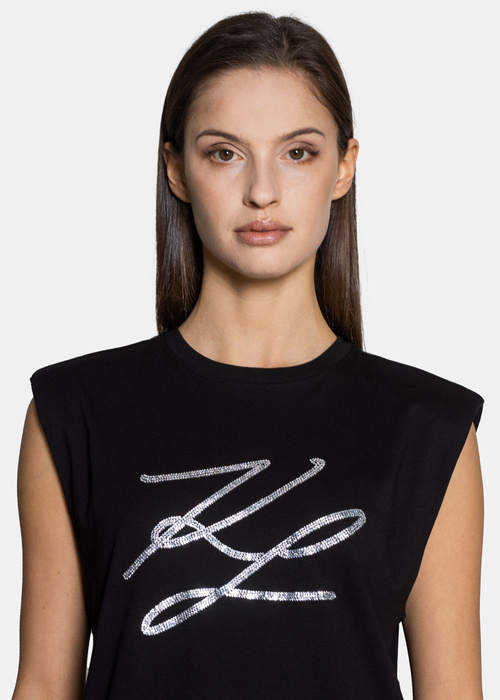 Karl Lagerfeld Shoulder Pad Kl Logo Tank (216W1707-999)