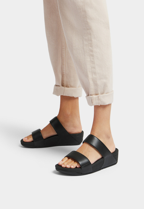 FITFLOP LULU ADJUSTABLE LEATHER SLIDES