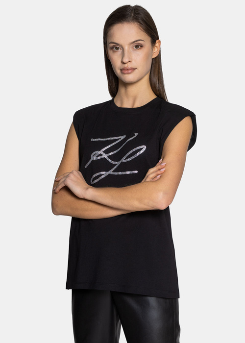 Karl Lagerfeld Shoulder Pad Kl Logo Tank (216W1707-999)